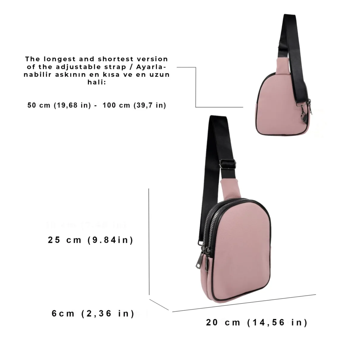 Alessi Vücut Çapraz Çanta Pembe Naturel - Görsel 7