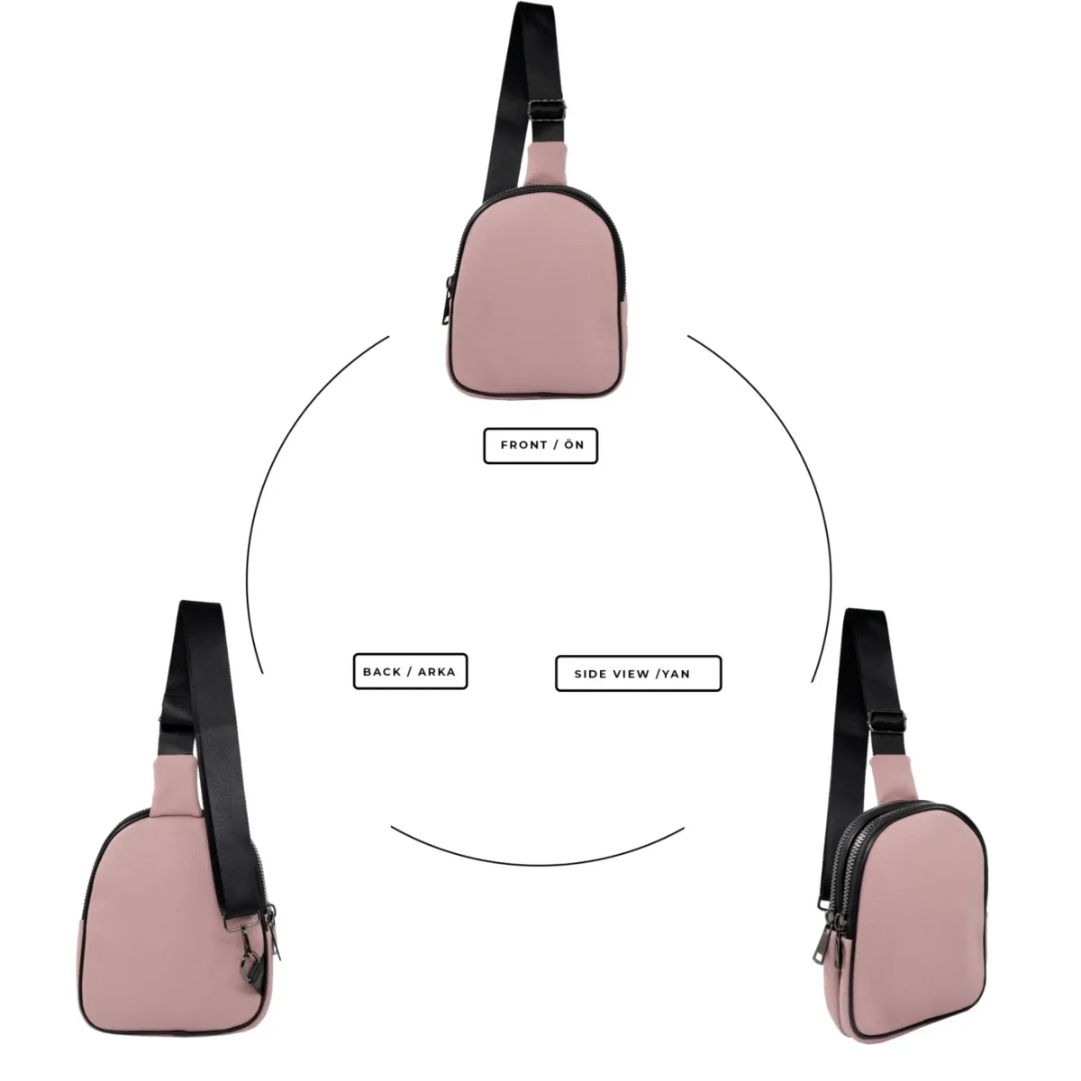 Alessi Vücut Çapraz Çanta Pembe Naturel - Görsel 5