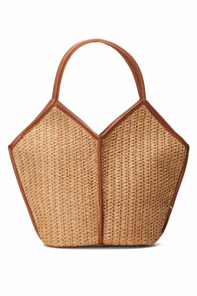 Tatum Rafya Kağıt İp Hasır Omuz Çantası Bej Taba O
