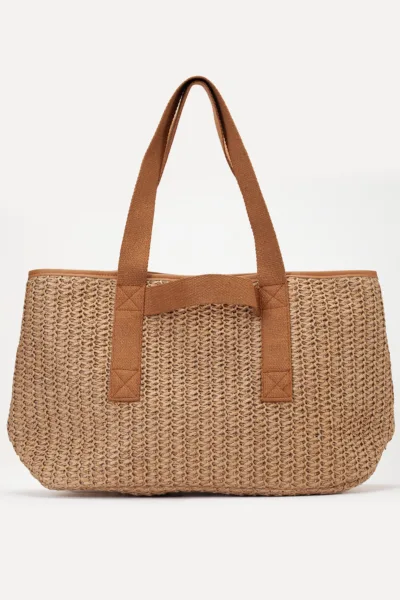 Luna Rafya Kağıt İp Hasır Omuz Çantası