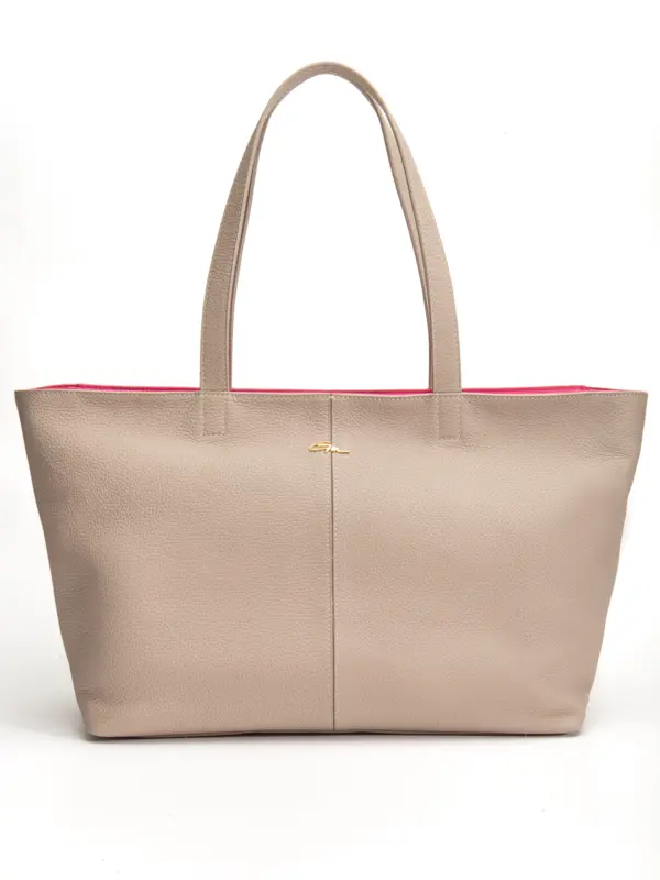 Vera Omuz Çantası Hakiki Deri Bej