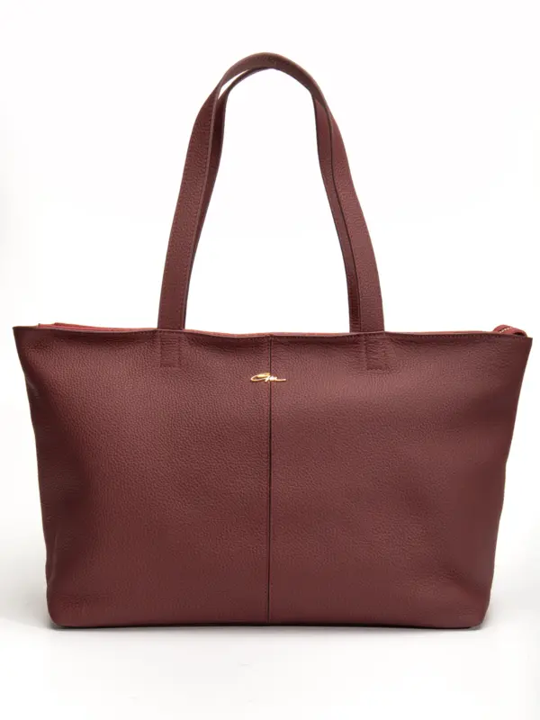 Vera Omuz Çantası Hakiki Deri Bordo