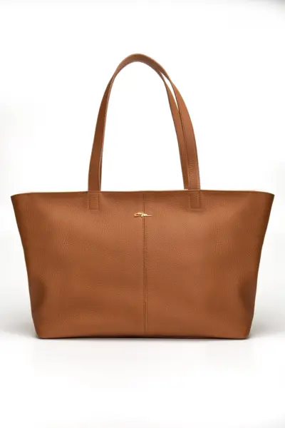 Vera Omuz Çantası Hakiki Deri Taba