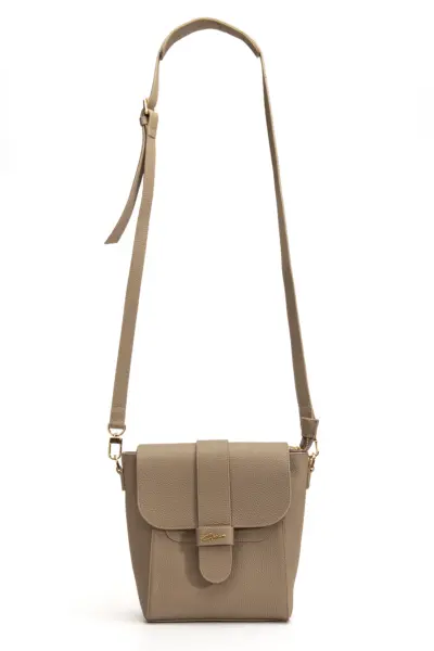 Tegan Hakiki Deri Kadın Omuz Ve Çapraz Çanta Gri