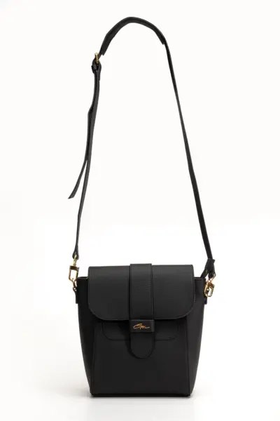Tegan Hakiki Deri Kadın Omuz Ve Çapraz Çanta Siyah